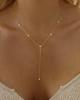 Boho Fashion Jewelry Women Dainty 14 K Gold Necklaces White Gold Plated CZ Lariat Necklace for Women Christmas Gift Fine Jewelry