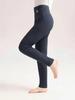 Girls' High-Waisted Thermal Leggings: Silk Wool Blend with Fleece and Cotton for Autumn/Winter
