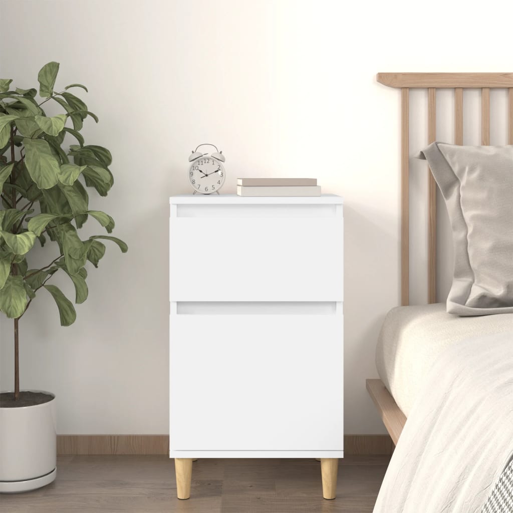 Nightstand White 40x35x70 cm