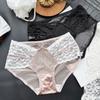 Ladies Summer Sexy Lovely Lace Mesh Gauze Medium Low Waist Briefs