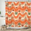 70's Colorful Flowers Shower Curtain Rainbow Mushroom Printing Bathroom Curtains Polyester Waterproof Bathtub Screen with Hooks
