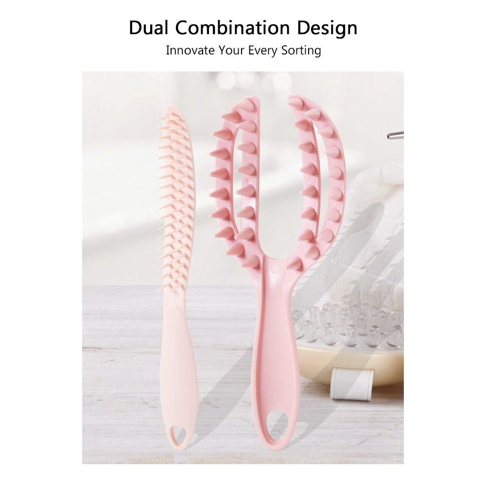 Plastic Hairdressing Comb 2 in  1 Openwork Comb High Quality Massage Comb  Wash Hair