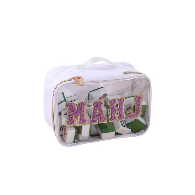 

Spacious PVC Waterproof Carry All With Fashionable Print Great For Organizing Beauty Products And Daily Items белый