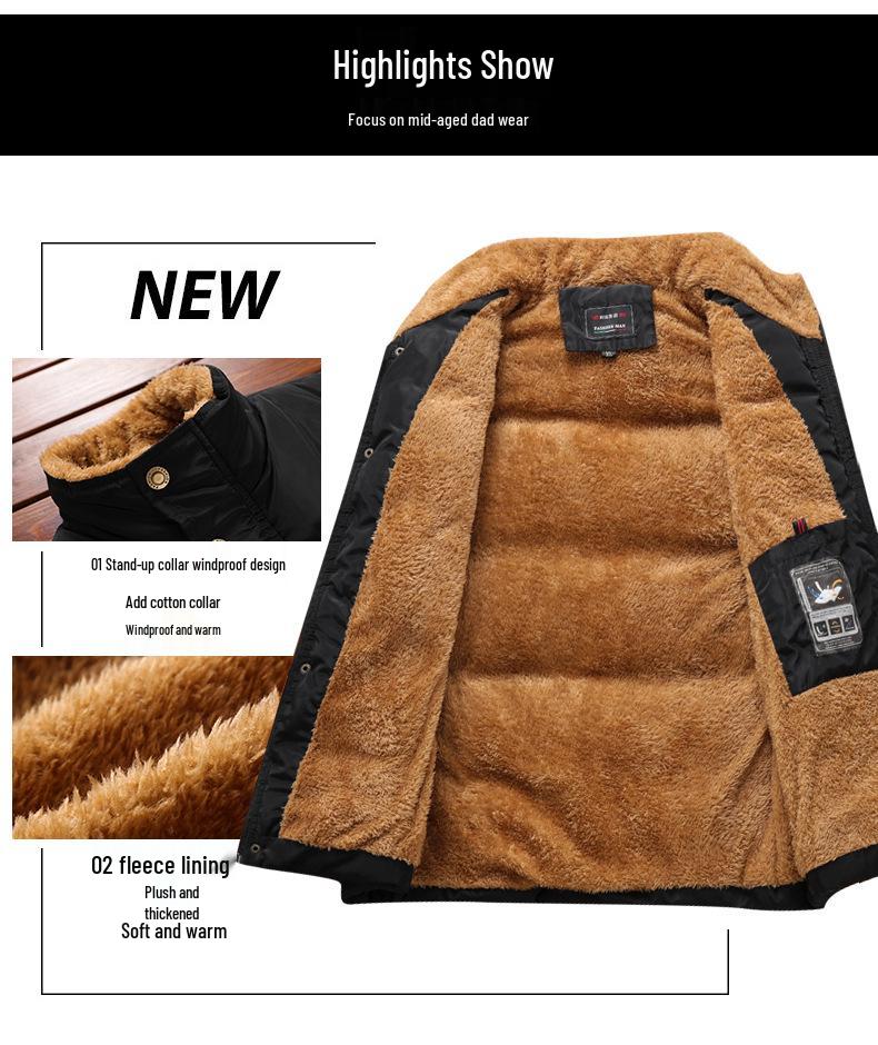 Men's Plus Size Cotton Vest with Velvet Lining - Thick, Trendy, and Casual Sleeveless Design