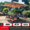 Yuzhan Outdoor BBQ Dining Set with Roman Umbrella