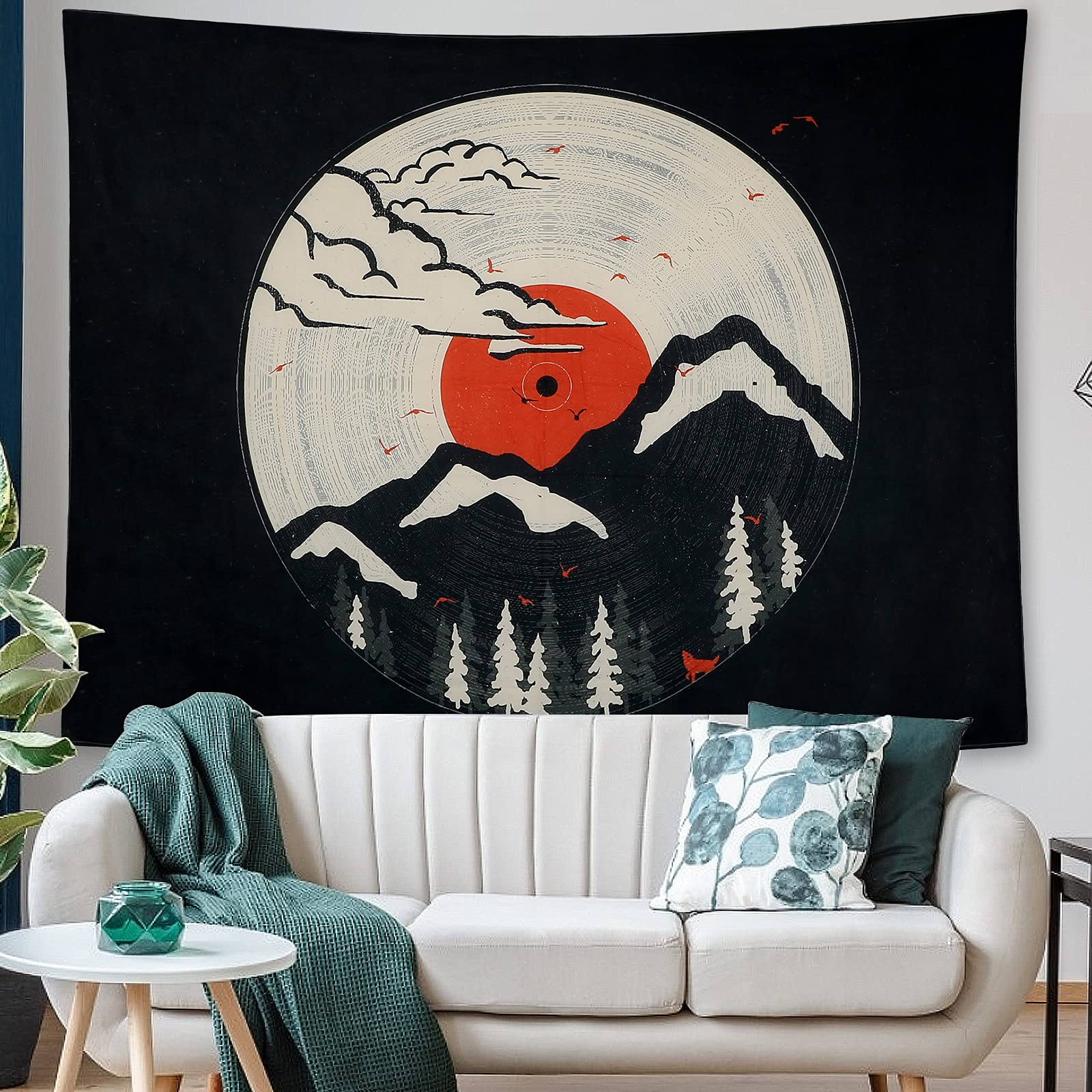 Tree of Life Tapestry Sun and Moon Galaxy Stars Wall Hanging Bohemian Mandala Bedroom Decor 74x94cm(29x37in)