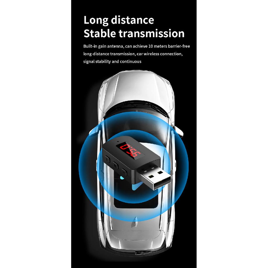 Bluetooth 5.4 Car Transmitter Receiver Handsfree Call Car Kit Mini USB Power Auto Wireless Audio Adapter For Fm Radio