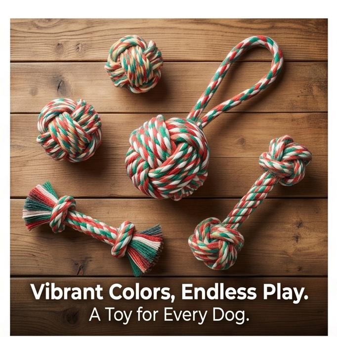Cotton Rope Dog Chew Toys Durable Teething Rope Toys for Puppies & Small Dogs