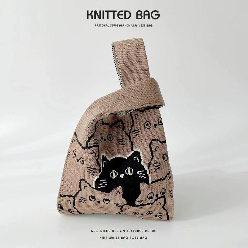 Knitted bag, gift bag, souvenir gift, woven bag, gift bag, fashion wrist bag, handbag, women's bucket bag.