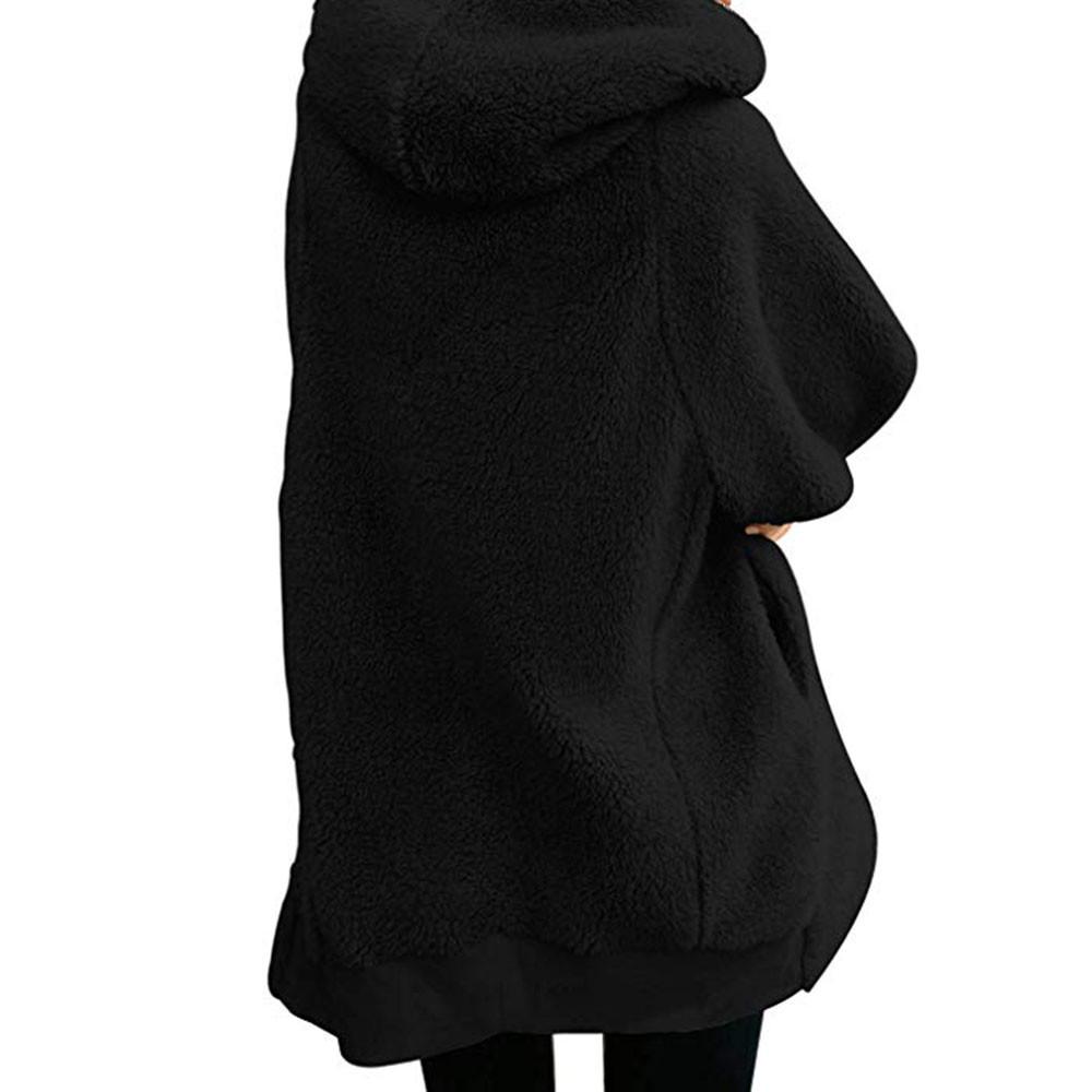 Abrigo con capucha y cremallera de gran tamaño para mujer, cárdigans, prendas de vestir exteriores con bolsillo
