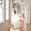 Women Lace Triangle Scarf With Tassel Embroidered Solid Color Shawls Veil Fashion Lightweight Prayer Hijab 160*50Cm