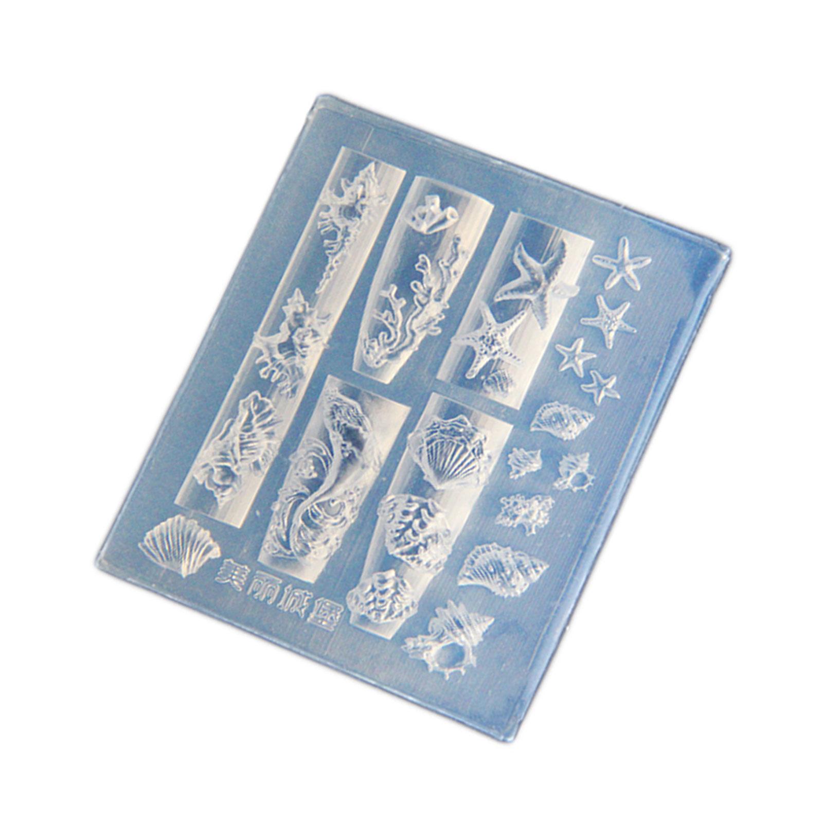 

Набор силиконовых форм для дизайна ногтей с океанской тематикой, с дизайном китов и ракушек для маникюра, модные формы для дизайна ногтей T1