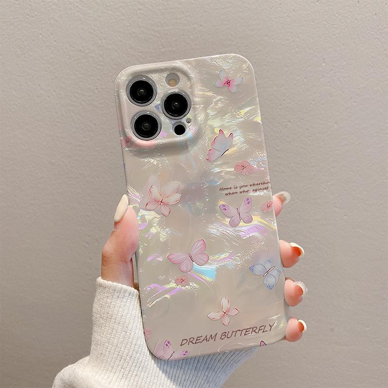

Pink Shell Butterfly Phone Case for iPhone 14/15 Pro Max/12 iPhone 14