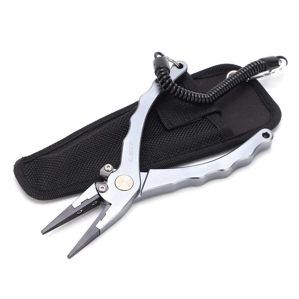Fishing Pliers Aluminum Large Size Rustproof Fish Hook Remover with Storage Bag Lanyard Buckle for Fishing Line Cutting