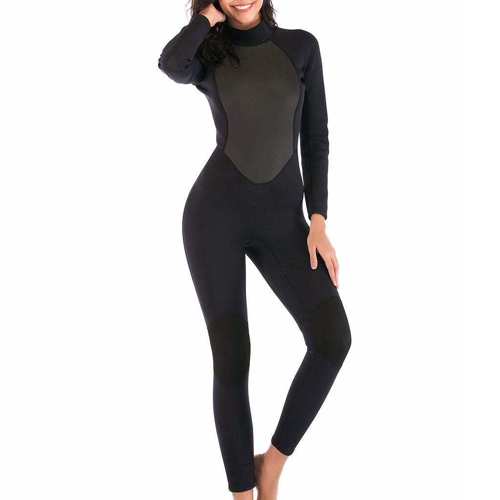 Kvinner 3 mm tykk solkrem Svømming Surfing Snorkling Dykking Kjeledress Badedrakt