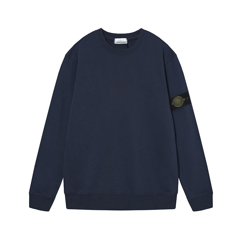 Unisex Klassisk Enfärgad Logga Huvtröja - Höst/Vinter Rund Hals Lång Ärm
