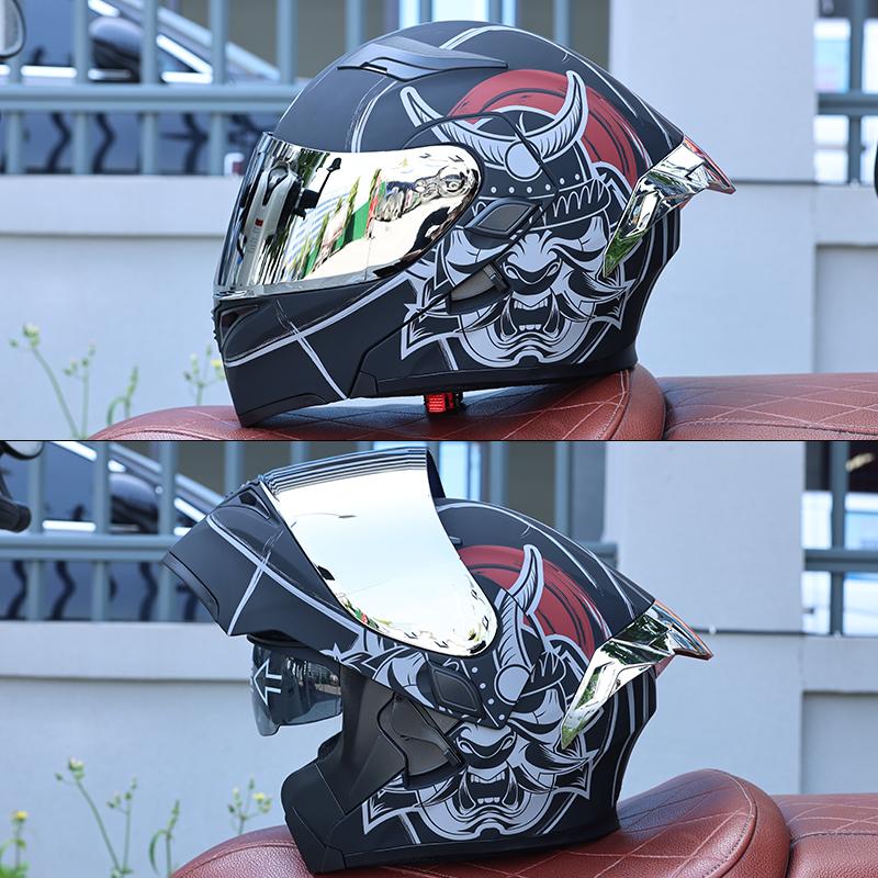 DOT Certified Modular Motorcycle Helmet Double Visor Design Men Women All Season High Strength ABS Comfortable Riding Helmet