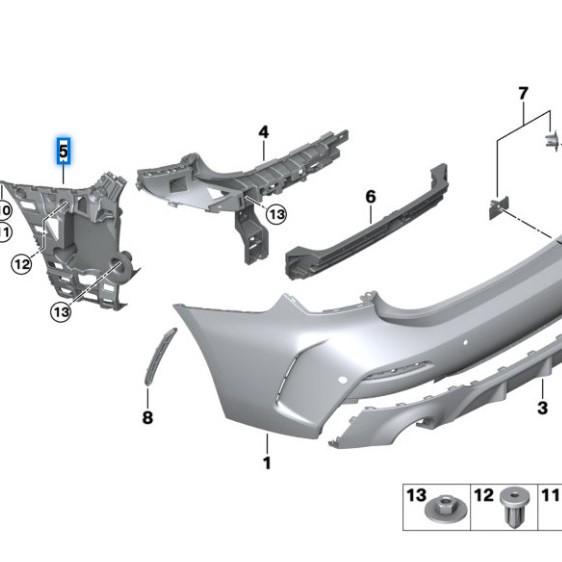BMW 1 Series F52 Rear Bumper Bracket - Compatible with Part Numbers 51128075565/51128075566