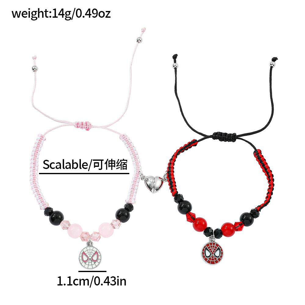 

Spiderman Friendship Bracelets, Best Friend Bff, Halloween, Christmas, Matching Rope, Beads Chain, Couples Bracelets, New,