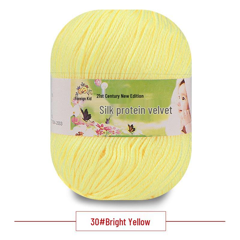 Silk Protein Baby Milk Cotton Yarn for Infant Sweaters, Hats, Shoes, Doll Crochet, and DIY Knitting Projects
