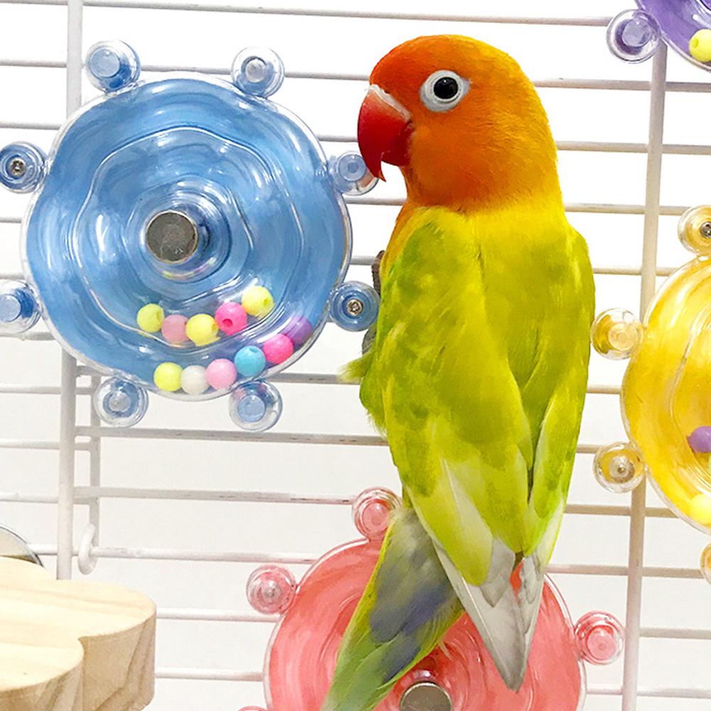 Cockatoo Chew Toy Flying Saucer Bird Decompression Anxiety Peony For Stress Enrichment Supplies F7V0