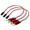Futaba Style Receiver Plug to 4mm Banana Connector Charging Lead Adapter 20awg 30cm 11.8" Silicone Cable (3-Pack)