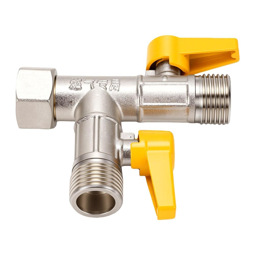 G1/2 Thread Gas Valve T Type Gas Equipment Accessories Durable 3 Way Valve For Plumbing System