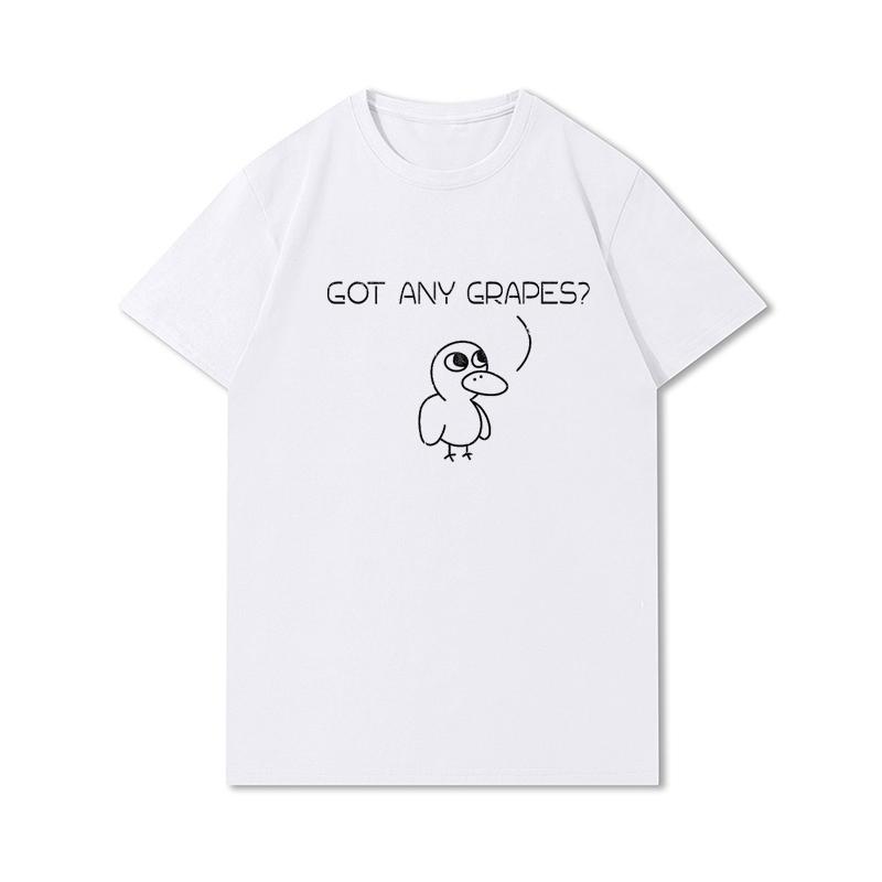 Letní trička větší velikosti pro ženy Whisling Duck Potištěné Neformální tričko s krátkým rukávem Topy 100% bavlna Oversize O Trička s výstřihem