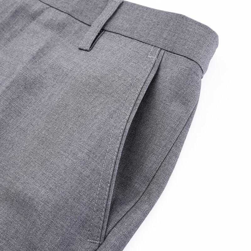 Unisex Light Gray Wrinkle-Resistant Straight-Leg Dress Pants