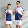 Badminton Clothes Outfit Short Sleeve Latest Blue Color Mens and Womens Quick-Drying Summer Table Tennis Wear Training Competition Clothes