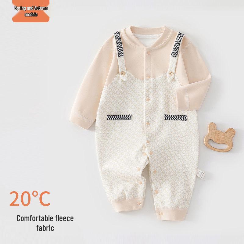 European-Style Velvet Cotton Baby Jumpsuit: Soft Long Sleeve Bodysuit for Newborns