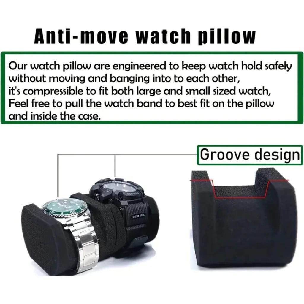 Watch Organizer Box Carrying Case Travel Storage Box EVA Watch Protector Portable Jewelry Hard Case with Pillow for Wristwatches