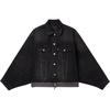 Levis Loose Color Block Lapel Casual Long Sleeve Denim Jacket Women Jackets Black 003SX-0000
