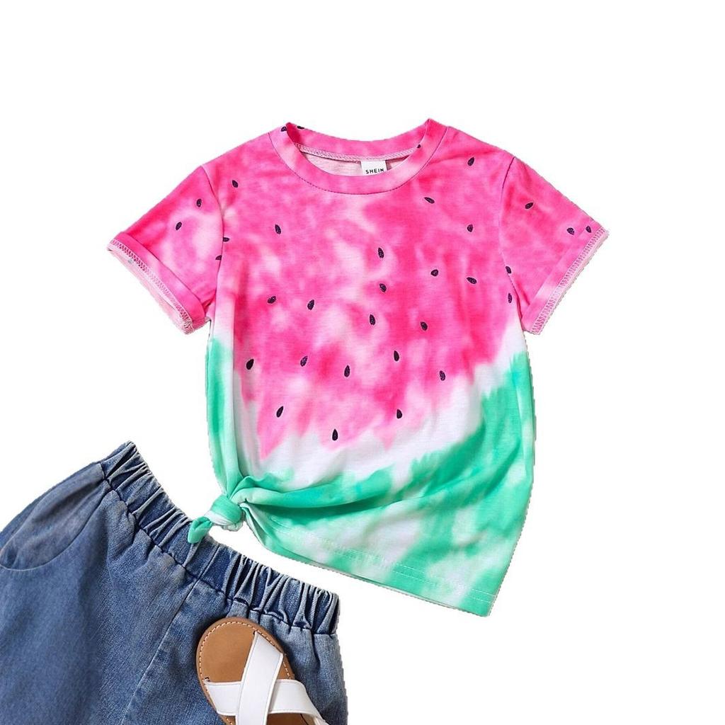 Kids T-shirt 3d Print Summer Round Neck Short Sleeved T-shirt for Girls, Love Christmas Printed Top T-shirt