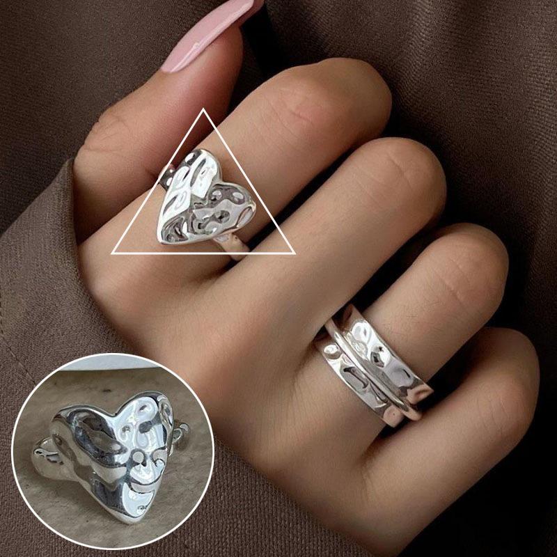 S925 Silver-Plated Creative Teardrop Ring for Women - European/American Open Design