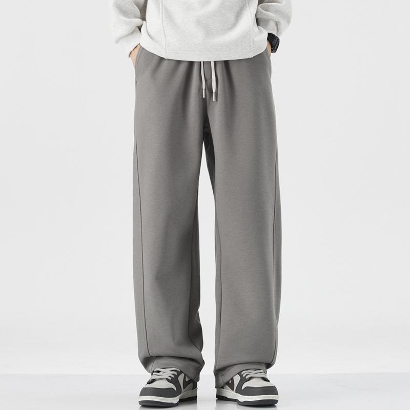Japanese retro trendy brand elastic waist splicing sweatpants men's spring new loose wide-leg drape casual pants