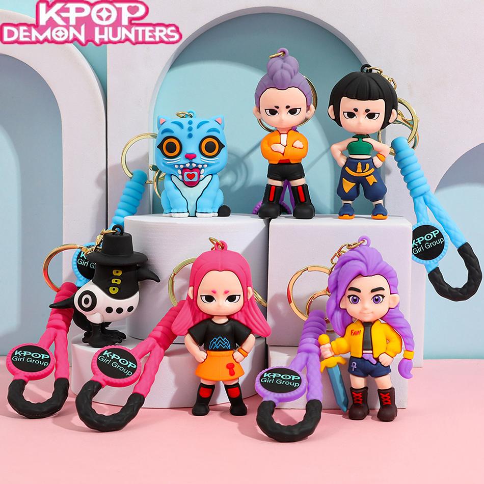 Kpop Demon Hunters Huntrix Saja Boys Keychains for Accessories Jewelry Rumi Zoey Jinu Mira Sold My Soul Keyrings Fans Gifts