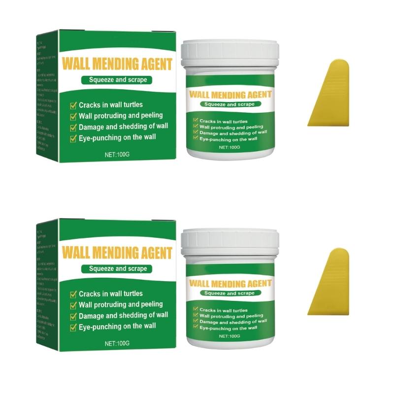100g Wall Mending Agent Wall Repair Cream with Scraper Board Wall Crack Repair Mouldproof Quick Drying Wall Filler Cream