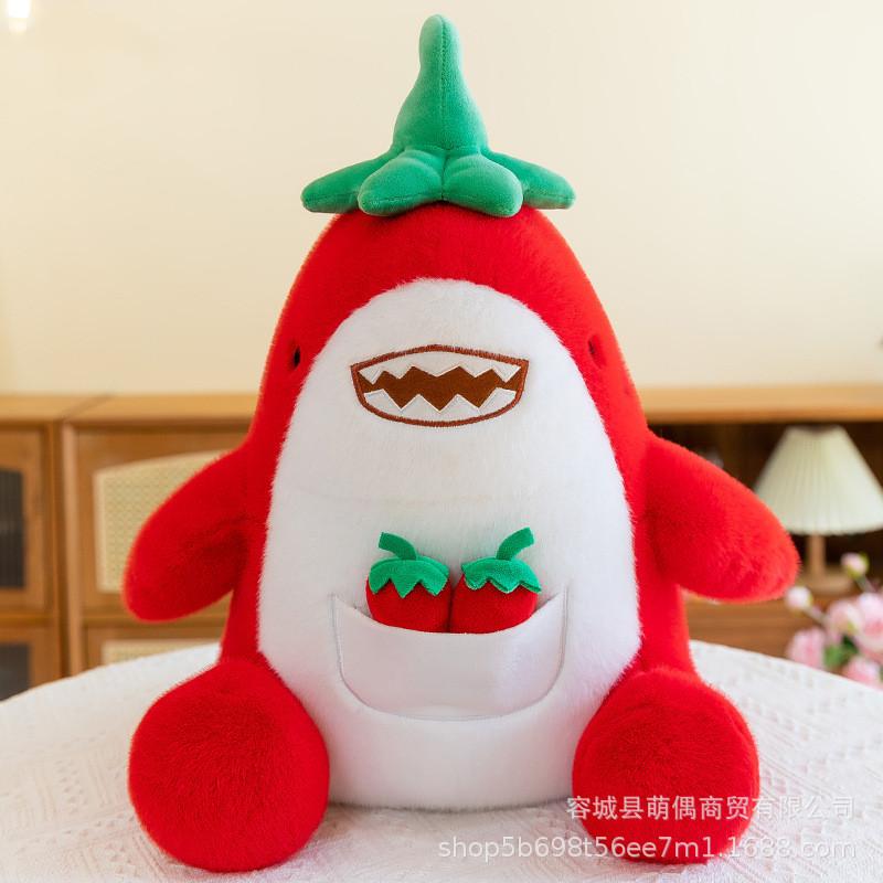 Creative Pepper Chili Shark Plush Doll Marine Animal Cushion Plushie Gift Toy