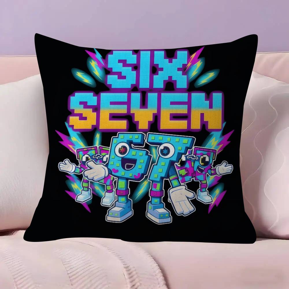 Cartoon 67 Six Seven  Cushion Cover Pillow Cover Decor Pillowcase Printed Cushion Case for Couch