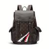 Neue koreanische Version Business-Rucksack Leder Große Kapazität Herren und Damen Trend karierter Rucksack Reisetasche Studenten-Computertasche
