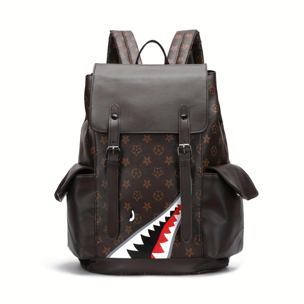 Neue koreanische Version Business-Rucksack Leder Große Kapazität Herren und Damen Trend karierter Rucksack Reisetasche Studenten-Computertasche