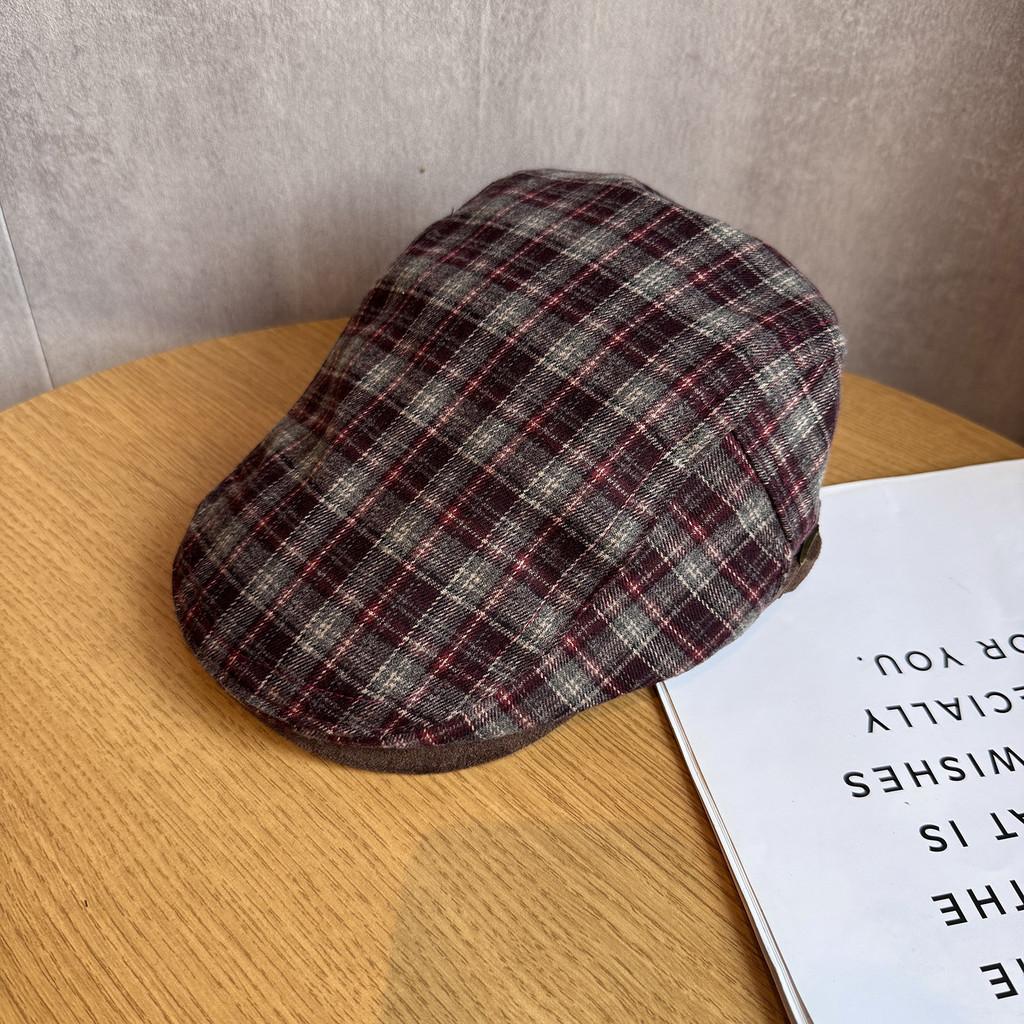 Checkered Fashionable Retro Pattern Women Casual Beret For Autumn And Winter