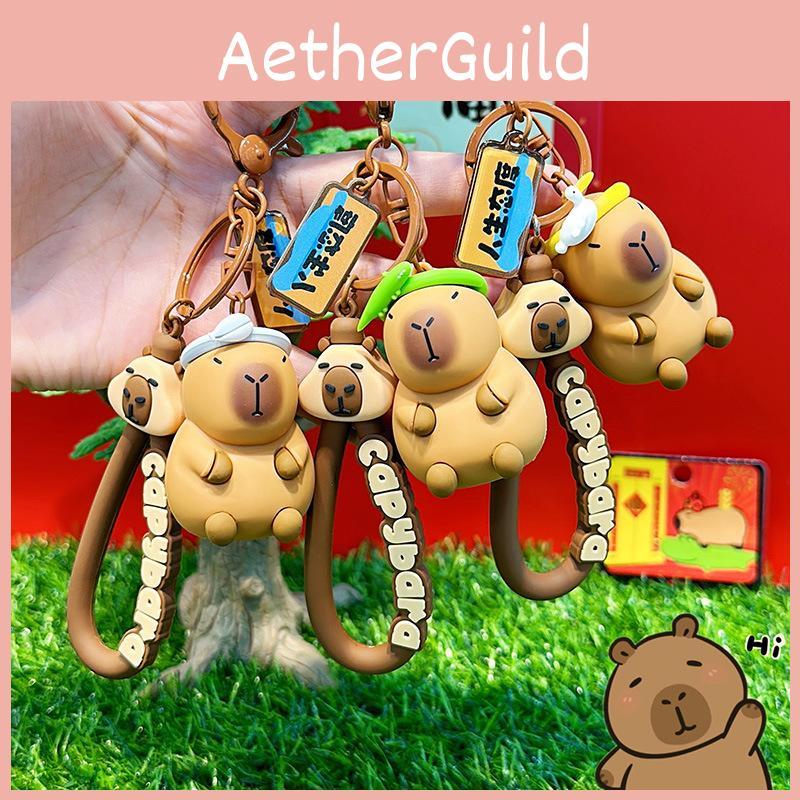 Adorable Capybara Cartoon Keychain Cute Silicone Animal Party Accessory Gift