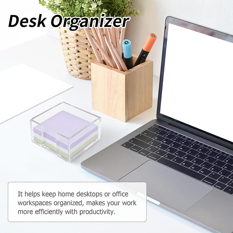 Acrylic Sticky Note Holder Clear Acrylic Notepad Holder Memo Note Dispenser Notepad Holder For Home Office Desk Organizer