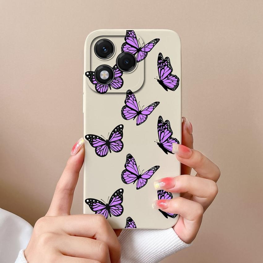 Phone Cases For Huawei Honor 400 Lite X8 X6b X7c X60 X5b X8c X9c Beautiful Butterfly Sunflower Soft Liquid Silicone Dustproof Shell For Huawei Housing