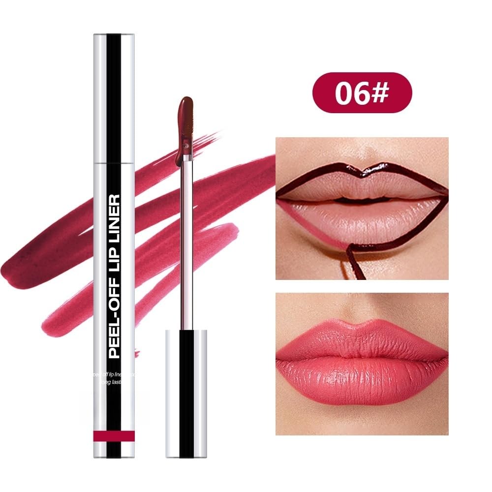 [Popular on TikTok] Peel-off Lip Liner - Long-lasting Stain, Day & Night Eyeliner - Waterproof and Sweatproof, Long-lasting Color, Smudge-free, No