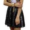 Women Skirt Elastic High Waist Sparkling Sequins Short Skirt Breathable Fabric Slimming Skirt Work Leisure Travel Parties