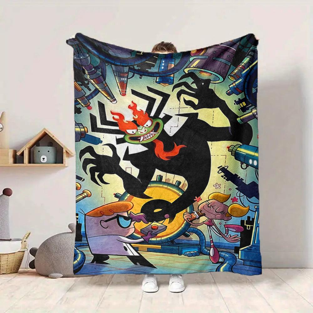 1 Stück Dexter's Labor Gemütliche Print-Decke Leichte Warme Flanell-Kuscheldecke Für Sofa, Bett, Wohnzimmer