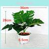 Artificial Green Plant Pot With 9 Turtleback Leaf Faux Foliage For Home Decor And Photography